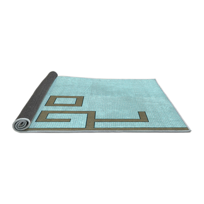 Thickness of Patterned Cadet Blue Green Rug, pat939lblu