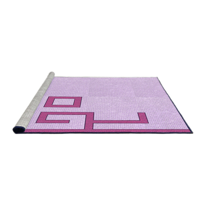 Sideview of Machine Washable Transitional Orchid Purple Rug, wshpat939pur
