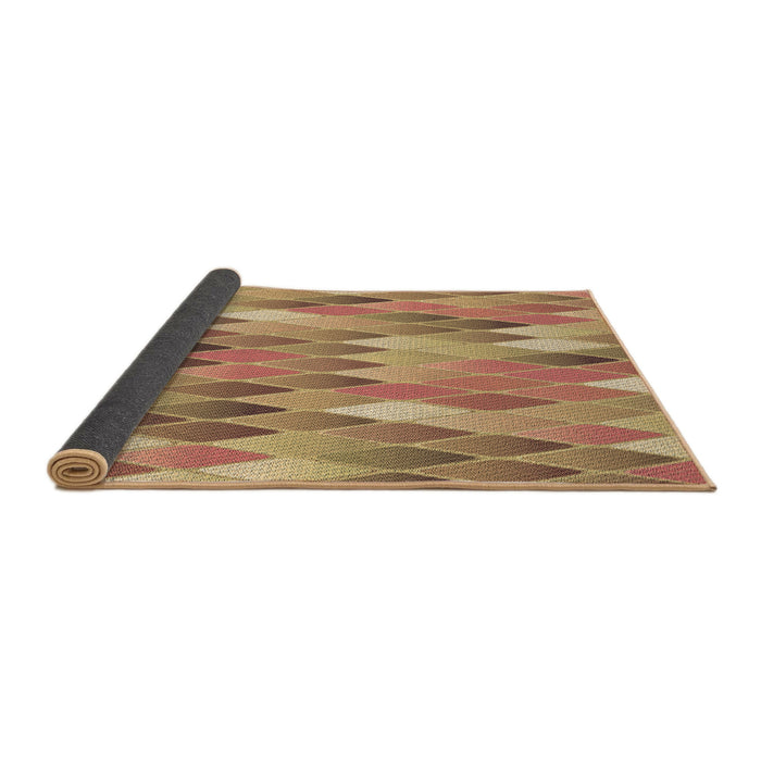 Thickness of Patterned Yellow Orange Rug, pat94brn