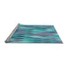 Sideview of Machine Washable Transitional Glacial Blue Ice Blue Rug, wshpat94lblu