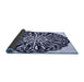 Thickness of Patterned Night Blue Rug, pat940blu