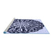 Sideview of Machine Washable Transitional Night Blue Rug, wshpat940blu