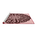 Sideview of Machine Washable Transitional Deep Rose Pink Rug, wshpat940rd