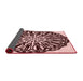 Thickness of Patterned Deep Rose Pink Rug, pat940rd