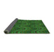 Thickness of Patterned Dark Forest Green Rug, pat941grn