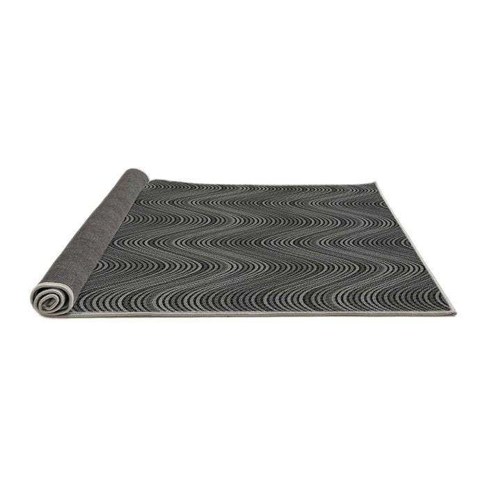Thickness of Patterned Charcoal Black Rug, pat941gry