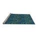 Sideview of Machine Washable Transitional Light Sea Green Rug, wshpat941lblu
