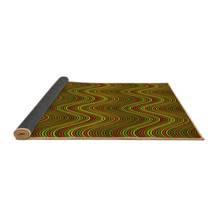 Thickness of Patterned Maroon Red Rug, pat941yw