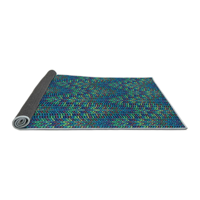 Thickness of Patterned Blue Rug, pat942lblu