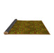 Thickness of Patterned Dark Yellow Green Rug, pat942yw