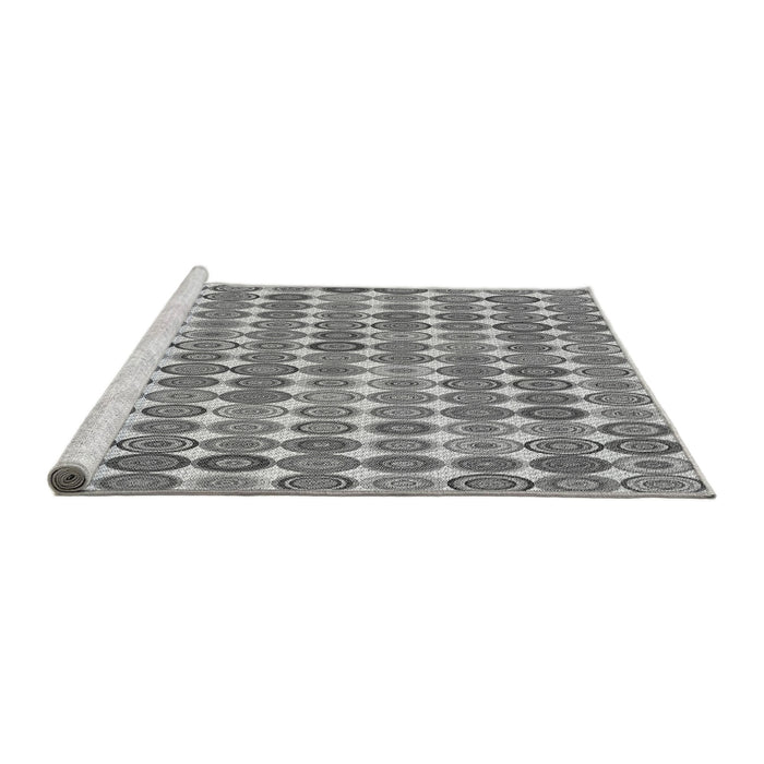 Sideview of Machine Washable Transitional Silver Gray Rug, wshpat943gry