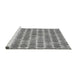 Sideview of Machine Washable Transitional Silver Gray Rug, wshpat943gry