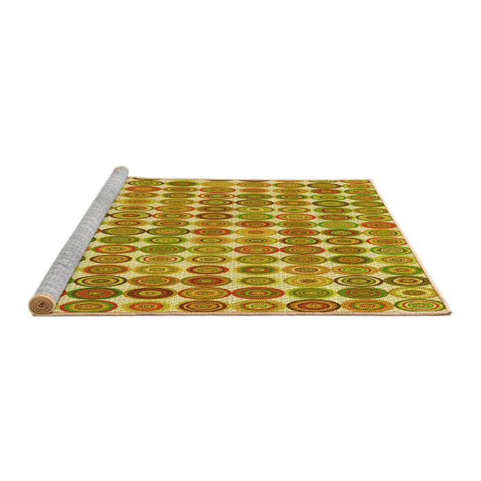 Sideview of Machine Washable Transitional Golden Brown Yellow Rug, wshpat943yw
