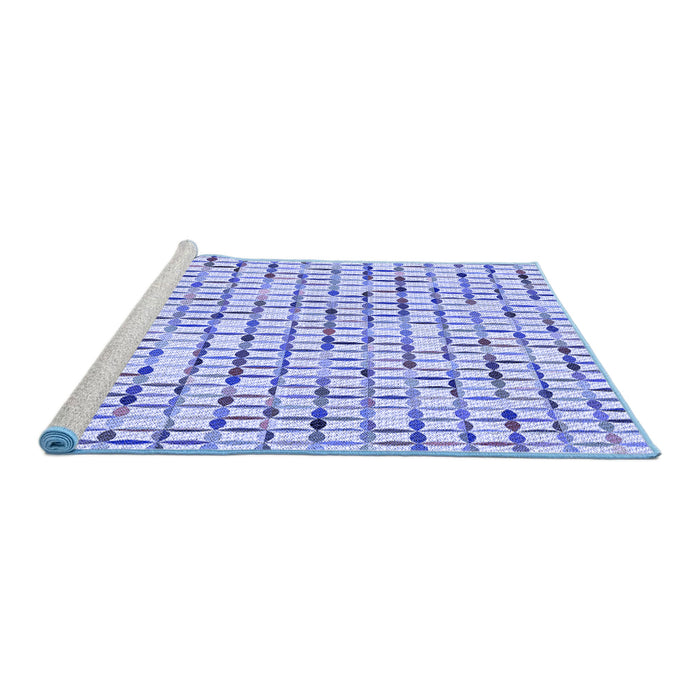 Sideview of Machine Washable Transitional Blue Rug, wshpat944blu