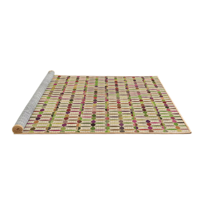 Sideview of Machine Washable Transitional Khaki Gold Rug, wshpat944brn