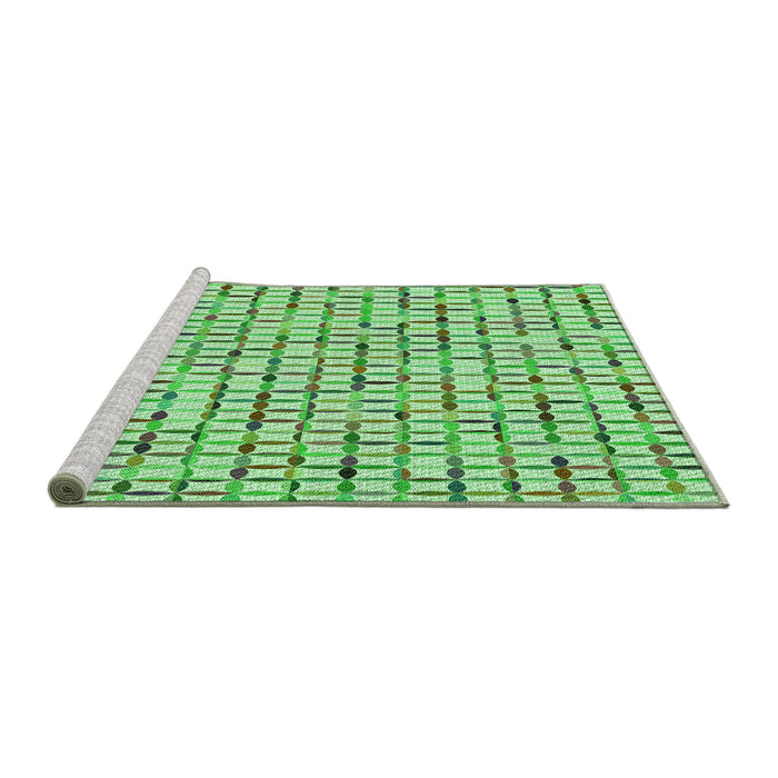 Sideview of Machine Washable Transitional Green Rug, wshpat944grn