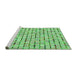 Sideview of Machine Washable Transitional Green Rug, wshpat944grn