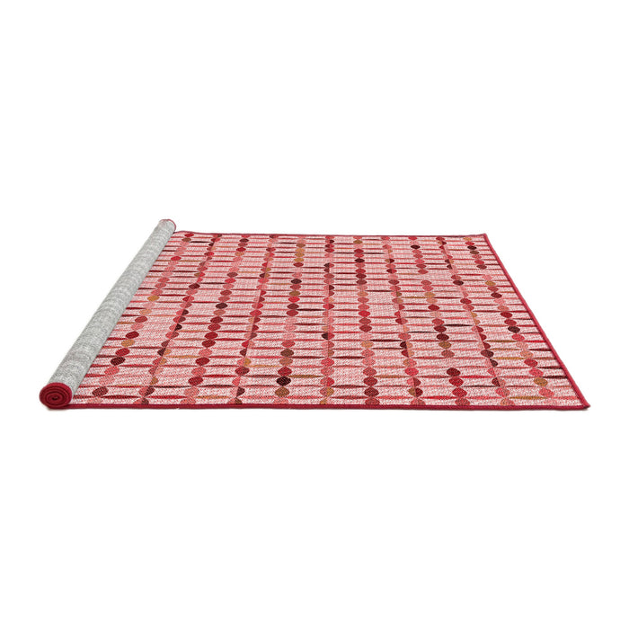 Sideview of Machine Washable Transitional Deep Rose Pink Rug, wshpat944rd