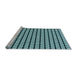 Sideview of Machine Washable Transitional Deep Teal Green Rug, wshpat945lblu