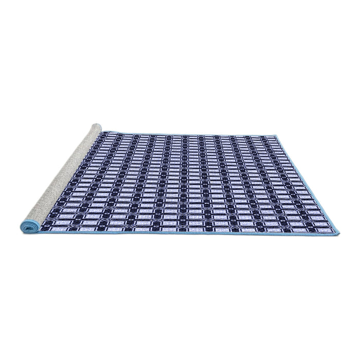 Sideview of Machine Washable Transitional Night Blue Rug, wshpat949blu