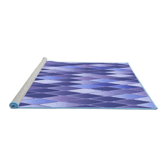 Sideview of Machine Washable Transitional Purple Mimosa Purple Rug, wshpat95blu