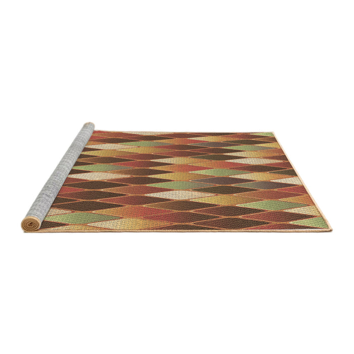 Sideview of Machine Washable Transitional Mahogany Brown Rug, wshpat95brn