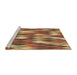 Sideview of Machine Washable Transitional Mahogany Brown Rug, wshpat95brn