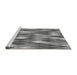 Sideview of Machine Washable Transitional Carbon Gray Rug, wshpat95gry