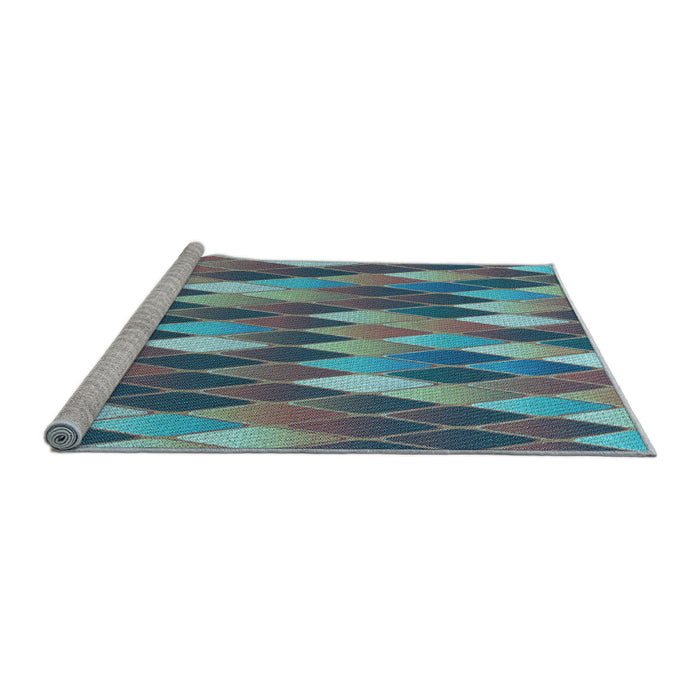 Sideview of Machine Washable Transitional Purple Navy Blue Rug, wshpat95lblu