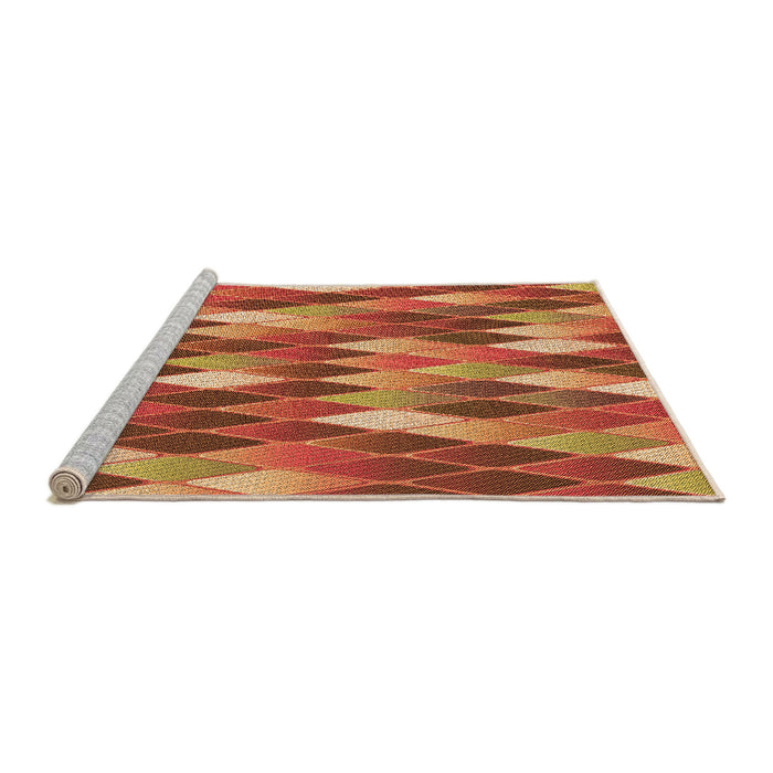 Sideview of Machine Washable Transitional Orange Rug, wshpat95org