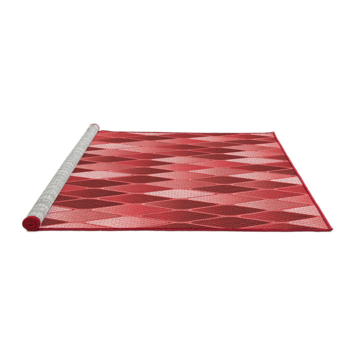Sideview of Machine Washable Transitional Red Rug, wshpat95rd