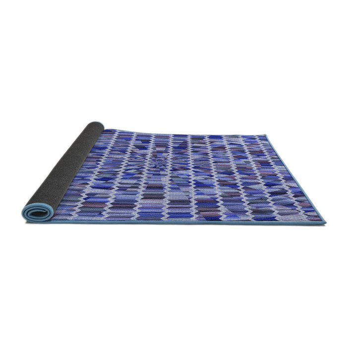 Thickness of Patterned Jeans Blue Rug, pat951blu