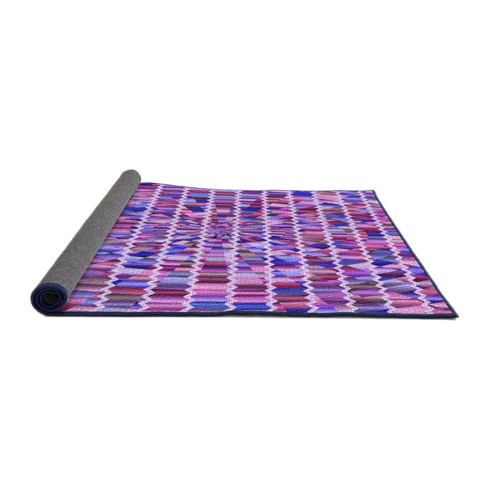 Thickness of Patterned Dark Orchid Purple Rug, pat951pur