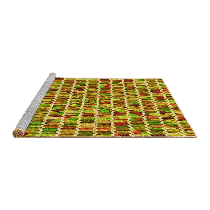 Sideview of Machine Washable Transitional Mahogany Brown Rug, wshpat951yw