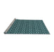 Sideview of Machine Washable Transitional Deep Teal Green Rug, wshpat952lblu