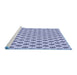 Sideview of Machine Washable Transitional Blue Rug, wshpat955blu