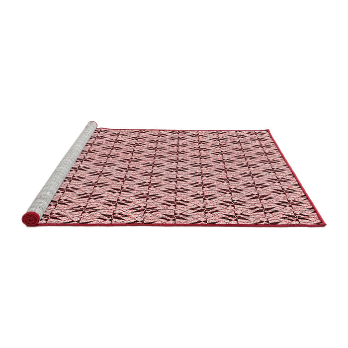 Sideview of Machine Washable Transitional Brown Red Rug, wshpat955rd