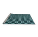 Sideview of Machine Washable Transitional Deep Teal Green Rug, wshpat956lblu