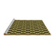 Sideview of Machine Washable Transitional Metallic Gold Rug, wshpat956yw
