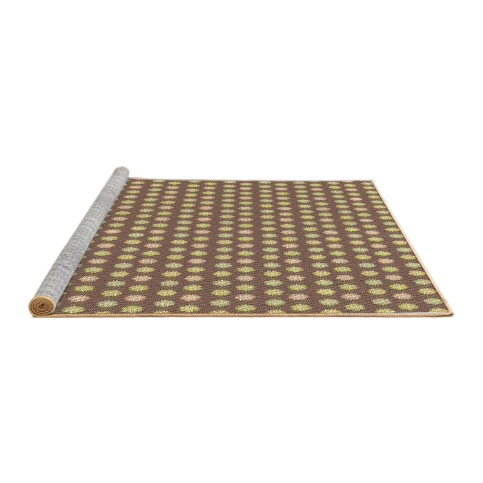Sideview of Machine Washable Transitional Metallic Gold Rug, wshpat958brn