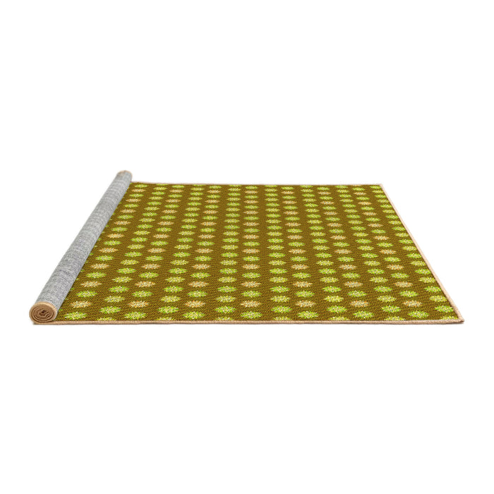Sideview of Machine Washable Transitional Golden Brown Yellow Rug, wshpat958yw