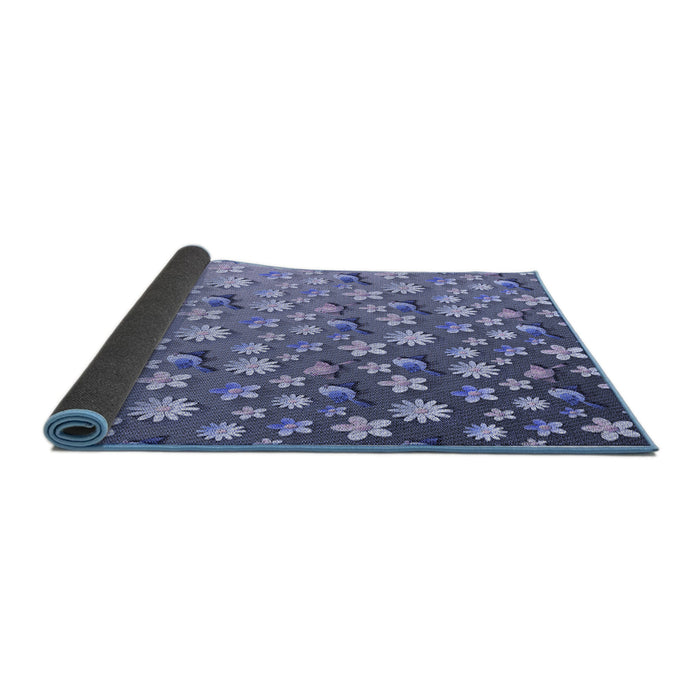 Thickness of Patterned Deep Periwinkle Purple Rug, pat959blu