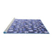 Sideview of Machine Washable Transitional Deep Periwinkle Purple Rug, wshpat959blu