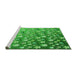 Sideview of Machine Washable Transitional Neon Green Rug, wshpat959grn