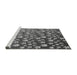 Sideview of Machine Washable Transitional Black Rug, wshpat959gry