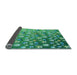 Thickness of Patterned Lime Mint Green Rug, pat959lblu