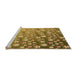 Sideview of Machine Washable Transitional Yellow Rug, wshpat959org