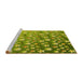 Sideview of Machine Washable Transitional Green Rug, wshpat959yw