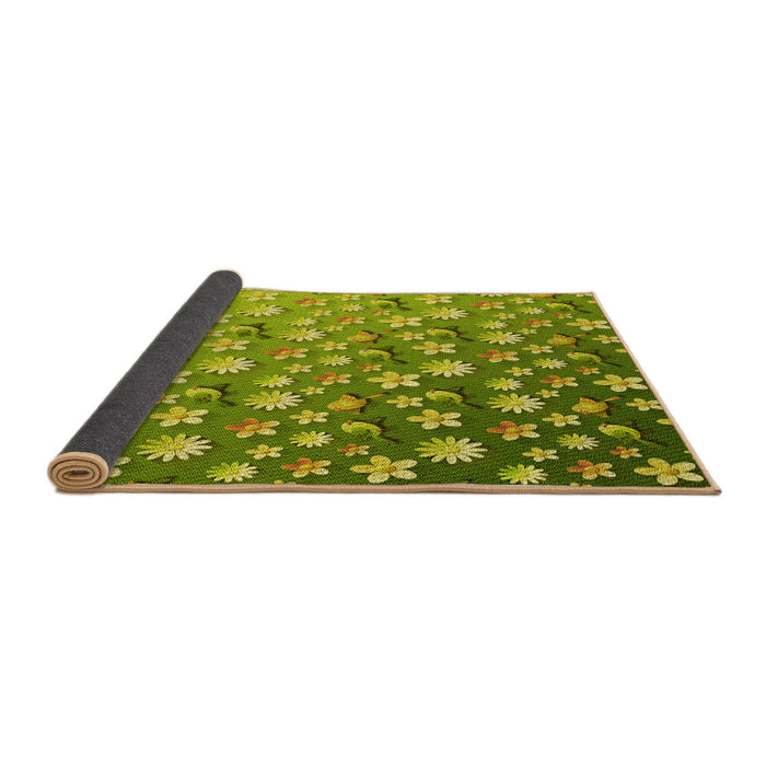 Thickness of Patterned Green Rug, pat959yw