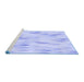 Sideview of Machine Washable Transitional Sky Blue Rug, wshpat96blu